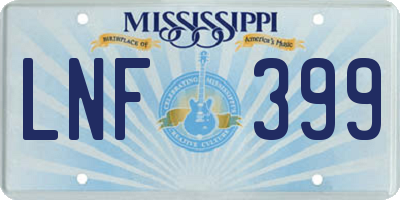 MS license plate LNF399