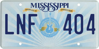 MS license plate LNF404