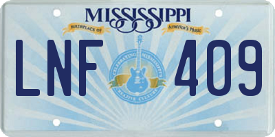 MS license plate LNF409