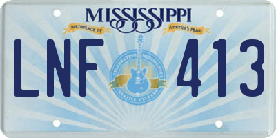 MS license plate LNF413