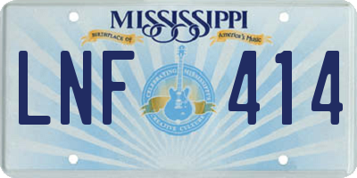 MS license plate LNF414