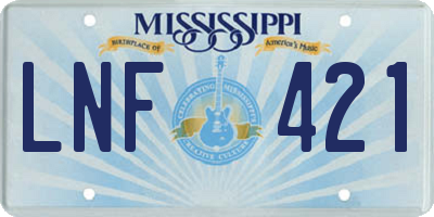 MS license plate LNF421
