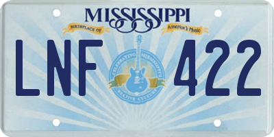 MS license plate LNF422
