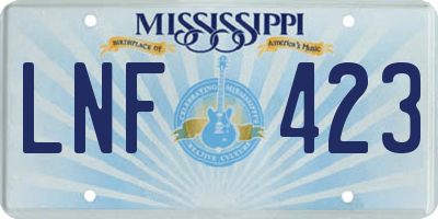 MS license plate LNF423