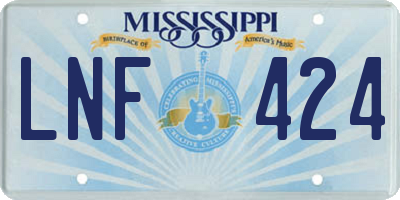 MS license plate LNF424