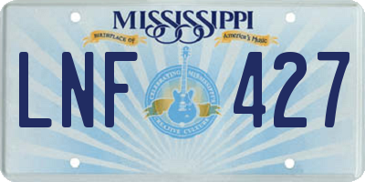 MS license plate LNF427