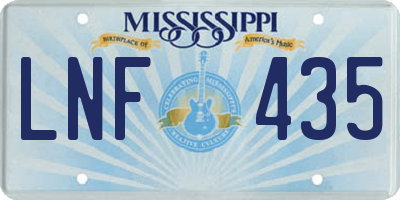 MS license plate LNF435