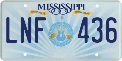 MS license plate LNF436