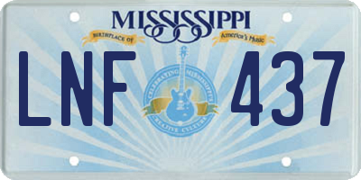 MS license plate LNF437