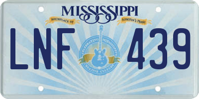 MS license plate LNF439
