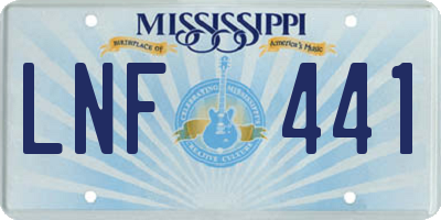 MS license plate LNF441