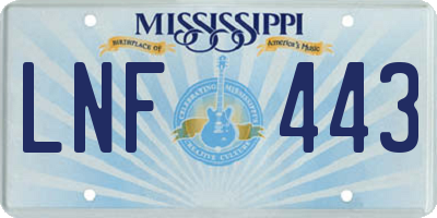 MS license plate LNF443