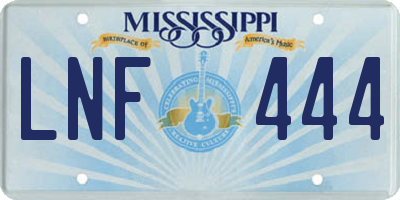 MS license plate LNF444