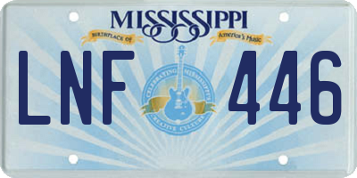 MS license plate LNF446