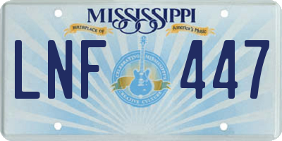 MS license plate LNF447