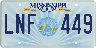 MS license plate LNF449