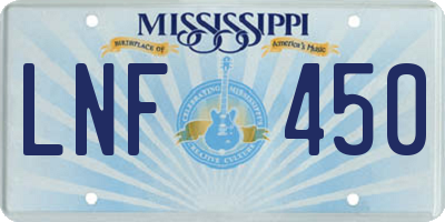 MS license plate LNF450