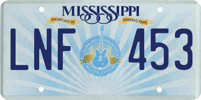MS license plate LNF453