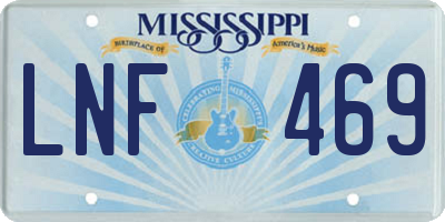 MS license plate LNF469