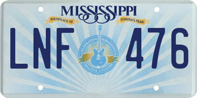 MS license plate LNF476