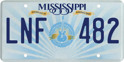 MS license plate LNF482