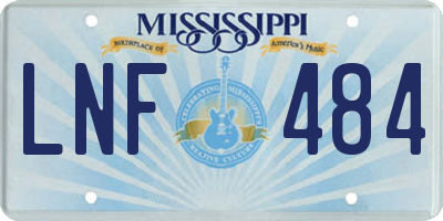 MS license plate LNF484