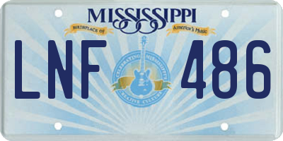 MS license plate LNF486