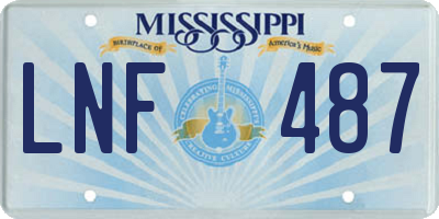 MS license plate LNF487