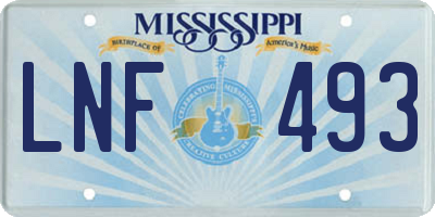 MS license plate LNF493