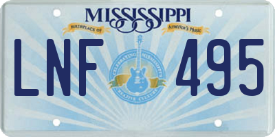 MS license plate LNF495