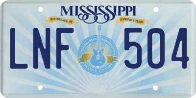 MS license plate LNF504