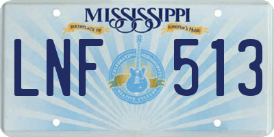 MS license plate LNF513