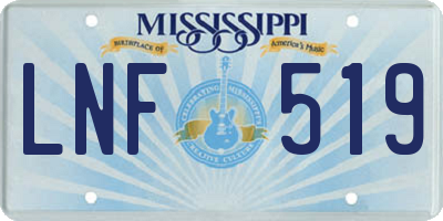 MS license plate LNF519