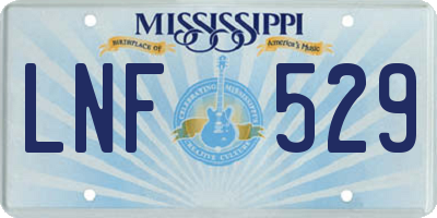 MS license plate LNF529
