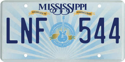 MS license plate LNF544