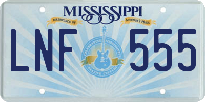 MS license plate LNF555