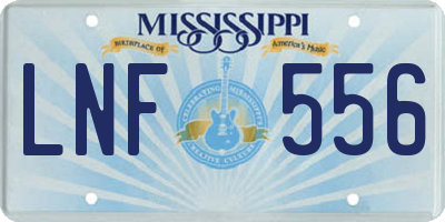 MS license plate LNF556
