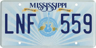 MS license plate LNF559