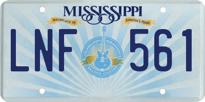 MS license plate LNF561