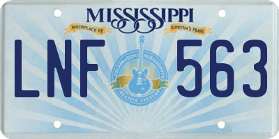 MS license plate LNF563