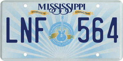 MS license plate LNF564