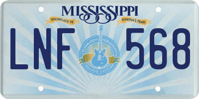 MS license plate LNF568