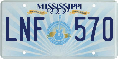 MS license plate LNF570