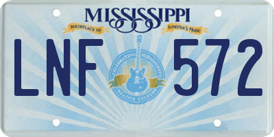 MS license plate LNF572