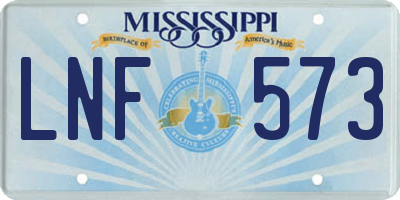 MS license plate LNF573