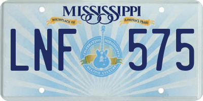 MS license plate LNF575
