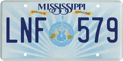 MS license plate LNF579