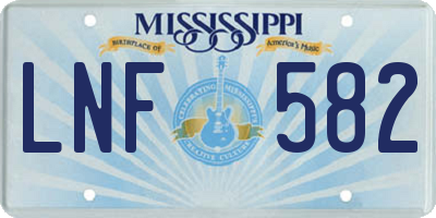MS license plate LNF582
