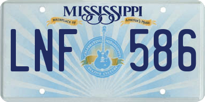 MS license plate LNF586