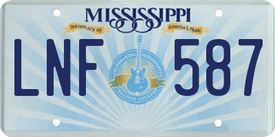 MS license plate LNF587